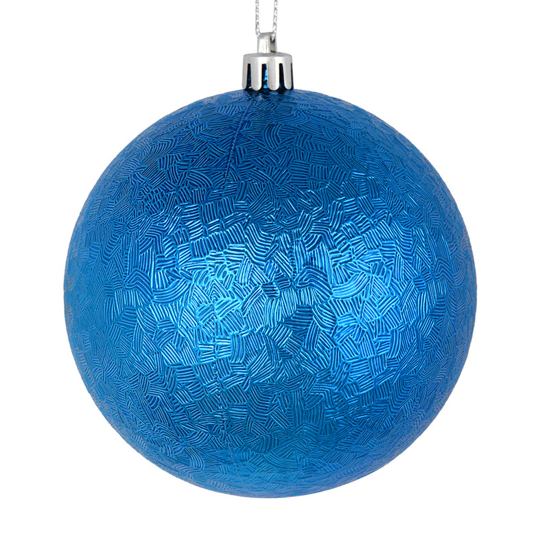 4" Brushed Ball Ornaments. Pack of 6 (Various Color Options)