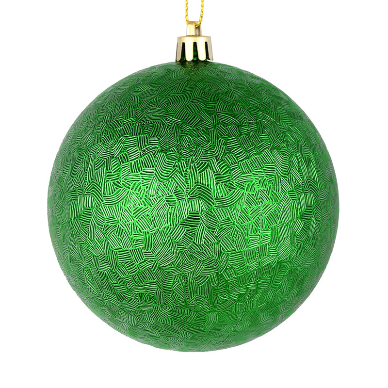 4" Brushed Ball Ornaments. Pack of 6 (Various Color Options)