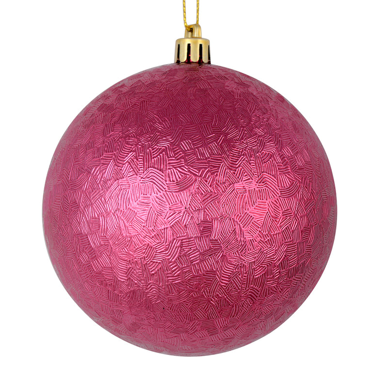 4" Brushed Ball Ornaments. Pack of 6 (Various Color Options)