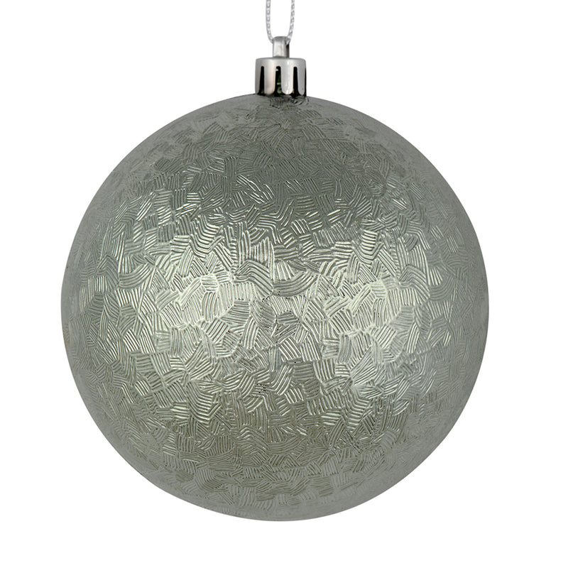 4" Brushed Ball Ornaments. Pack of 6 (Various Color Options)