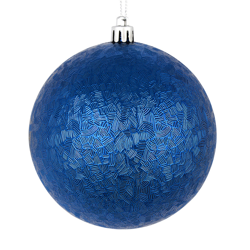 4" Brushed Ball Ornaments. Pack of 6 (Various Color Options)