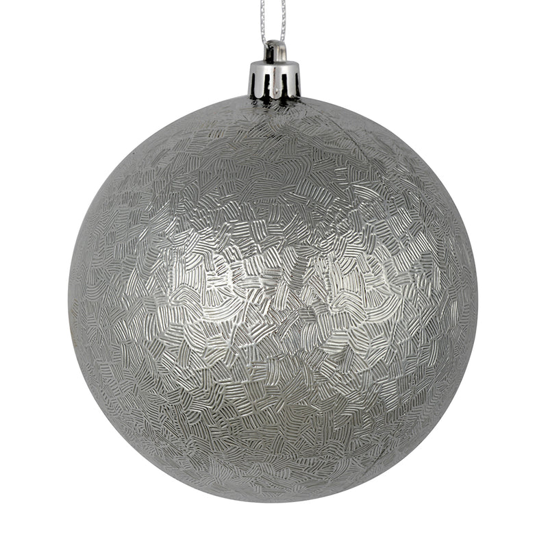 4" Brushed Ball Ornaments. Pack of 6 (Various Color Options)