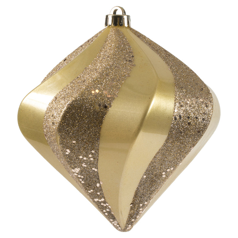 8" Champagne Candy Swirl Diamond Ornament