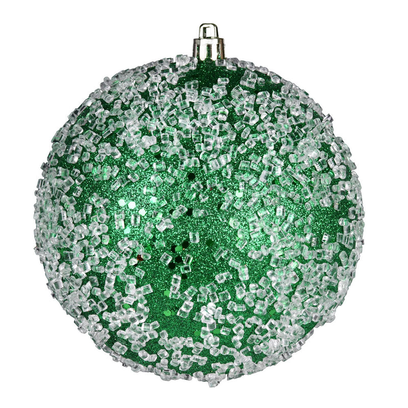 6" Glitter Hail Ball Ornaments. Pack of 4 (Various Color Options)