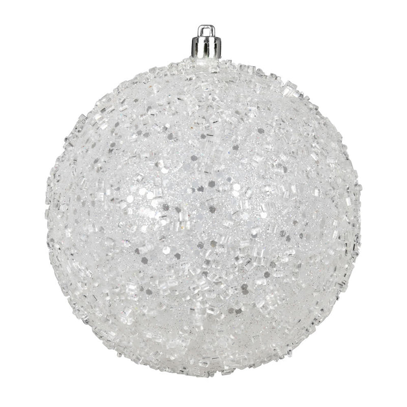 8" Glitter Hail Ball Ornament (Various Color Options)