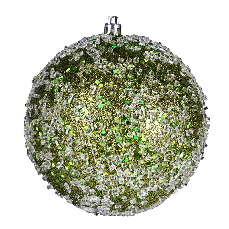 4.75" Glitter Hail Ball Ornaments. Pack of 4 (Various Color Options)