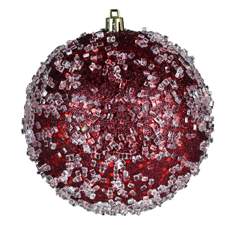 8" Glitter Hail Ball Ornament (Various Color Options)