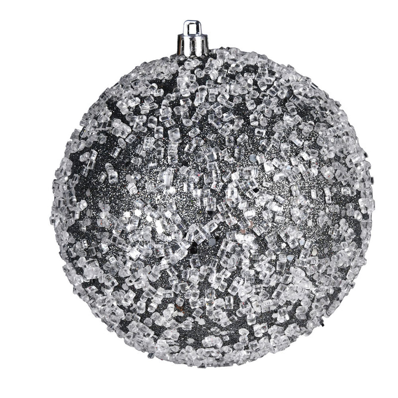 4.75" Glitter Hail Ball Ornaments. Pack of 4 (Various Color Options)