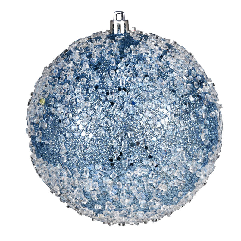 6" Glitter Hail Ball Ornaments. Pack of 4 (Various Color Options)