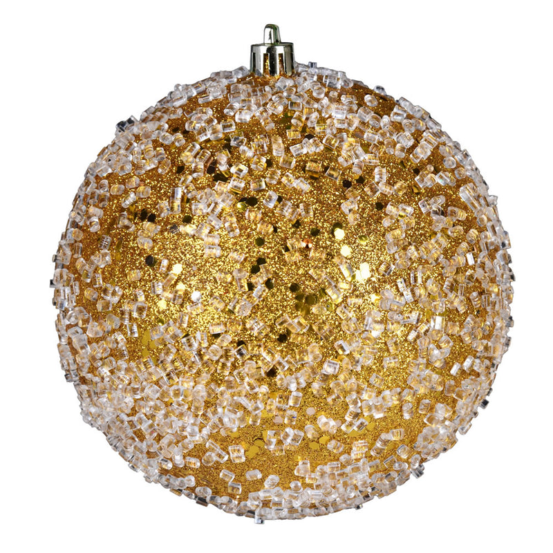 6" Glitter Hail Ball Ornaments. Pack of 4 (Various Color Options)