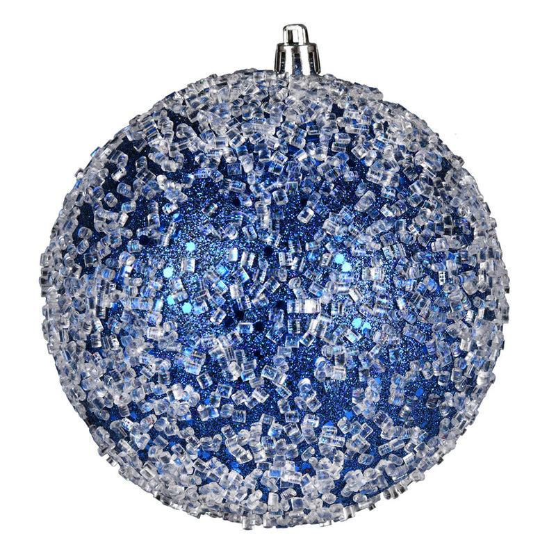 6" Glitter Hail Ball Ornaments. Pack of 4 (Various Color Options)