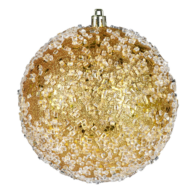 6" Glitter Hail Ball Ornaments. Pack of 4 (Various Color Options)