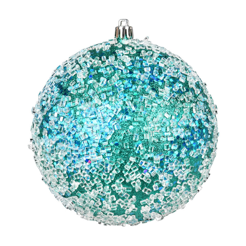 6" Glitter Hail Ball Ornaments. Pack of 4 (Various Color Options)