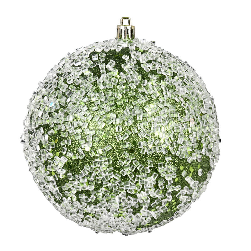 6" Glitter Hail Ball Ornaments. Pack of 4 (Various Color Options)