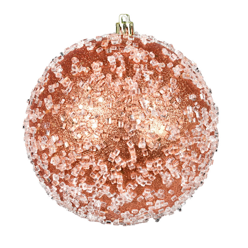 6" Glitter Hail Ball Ornaments. Pack of 4 (Various Color Options)