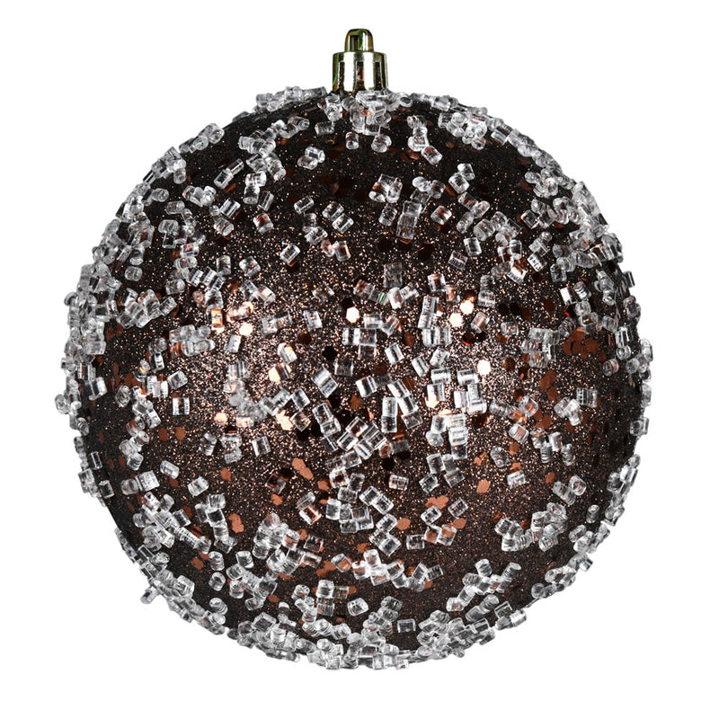 4.75" Glitter Hail Ball Ornaments. Pack of 4 (Various Color Options)