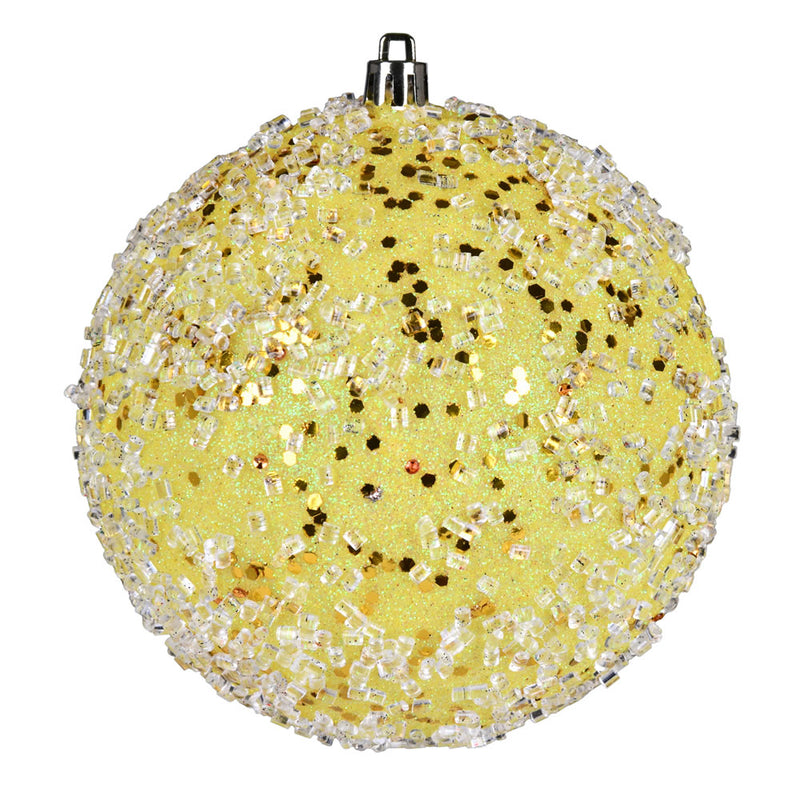 4.75" Glitter Hail Ball Ornaments. Pack of 4 (Various Color Options)