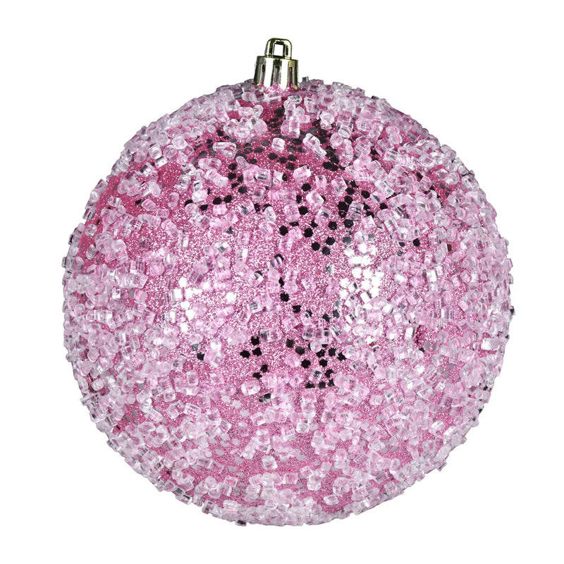 4.75" Glitter Hail Ball Ornaments. Pack of 4 (Various Color Options)