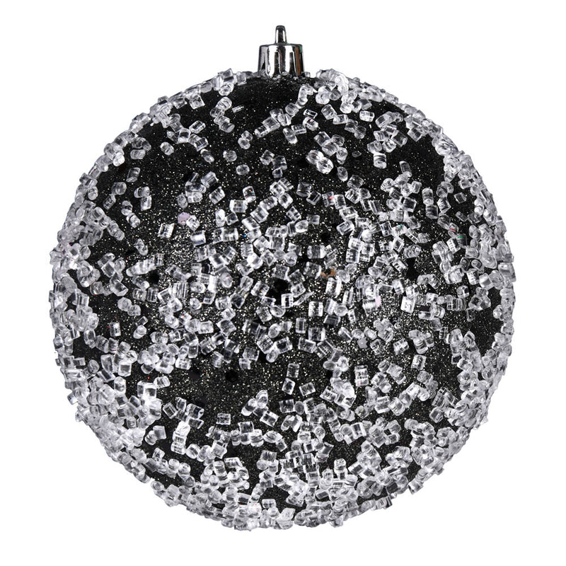 4.75" Glitter Hail Ball Ornaments. Pack of 4 (Various Color Options)