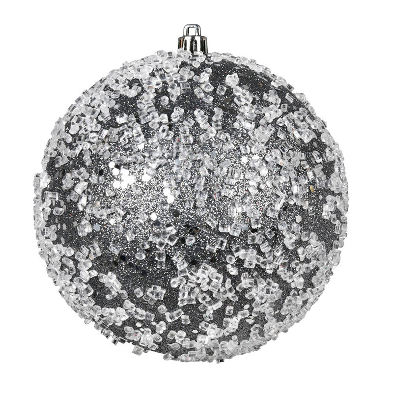 4.75" Glitter Hail Ball Ornaments. Pack of 4 (Various Color Options)