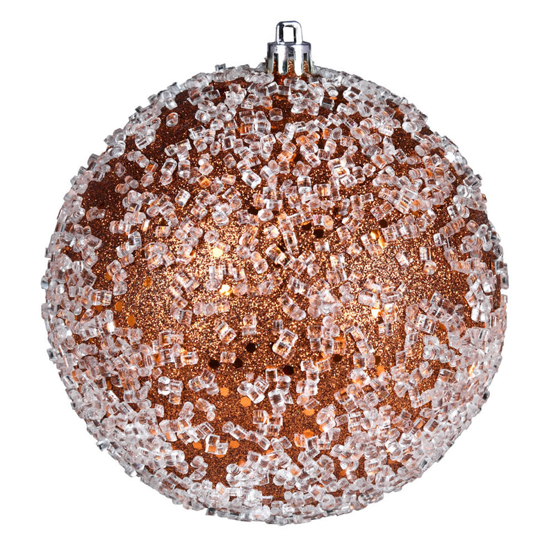 4" Glitter Hail Ball Ornaments. Pack of 6 (Various Color Options)