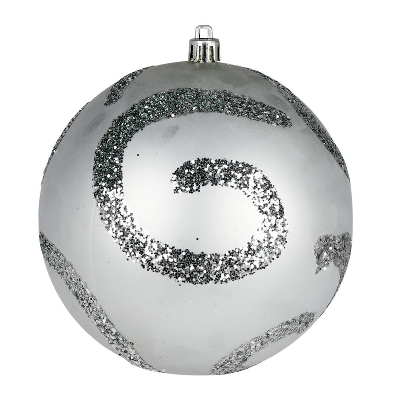 4" Matte Sequin Swirl Ornament Pack of 6 (Various Color Options)