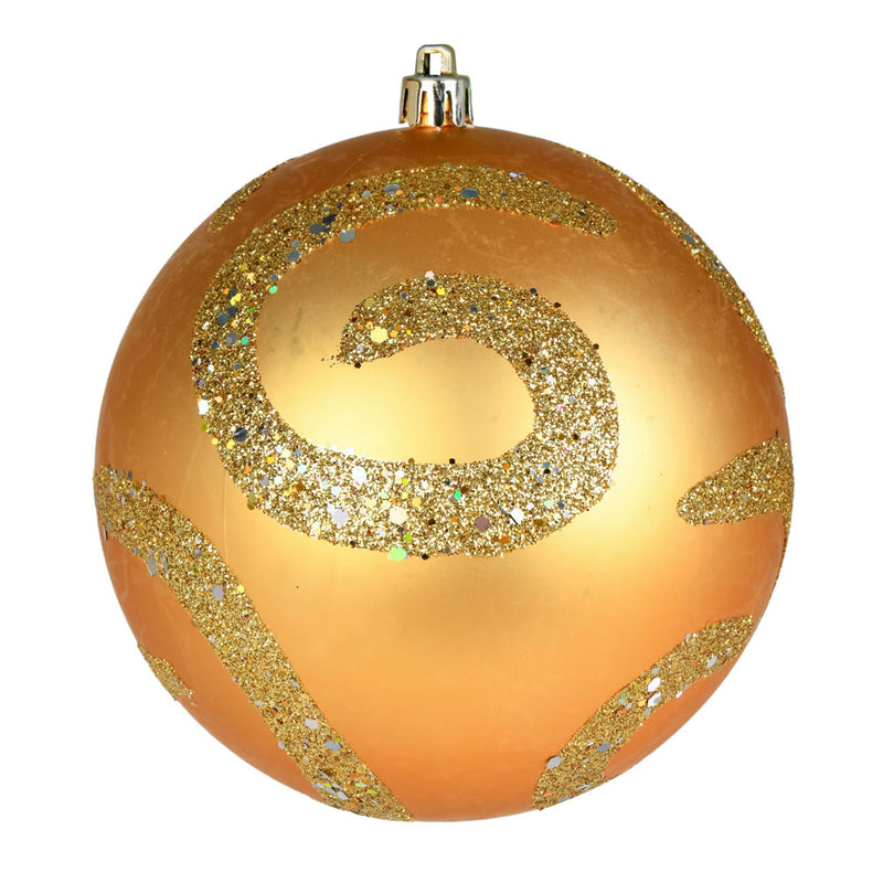 4" Matte Sequin Swirl Ornament Pack of 6 (Various Color Options)