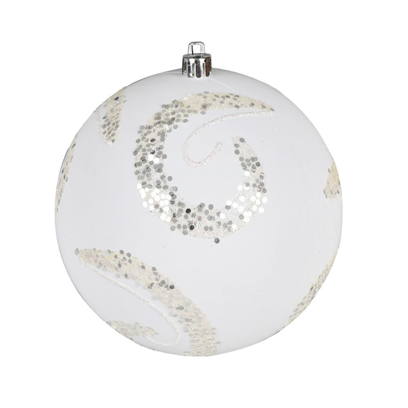 4" Matte Sequin Swirl Ornament Pack of 6 (Various Color Options)