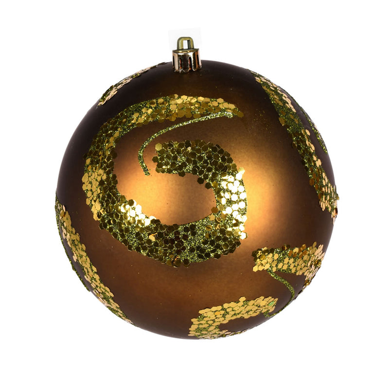 4" Matte Sequin Swirl Ornament Pack of 6 (Various Color Options)