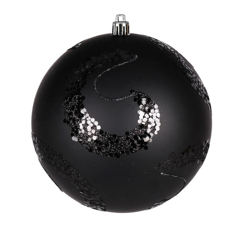 4" Matte Sequin Swirl Ornament Pack of 6 (Various Color Options)