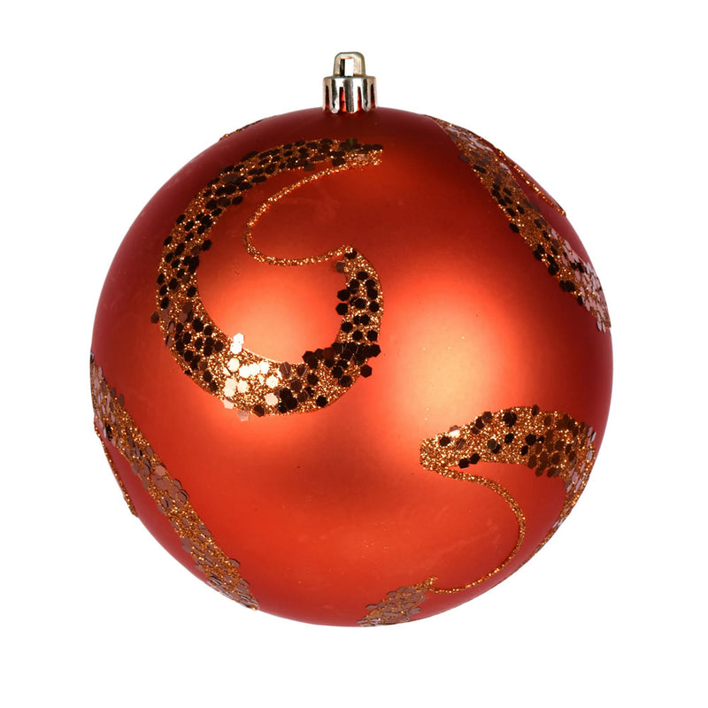 4" Matte Sequin Swirl Ornament Pack of 6 (Various Color Options)