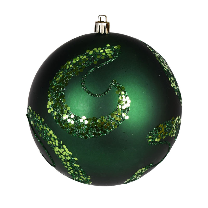 4" Matte Sequin Swirl Ornament Pack of 6 (Various Color Options)