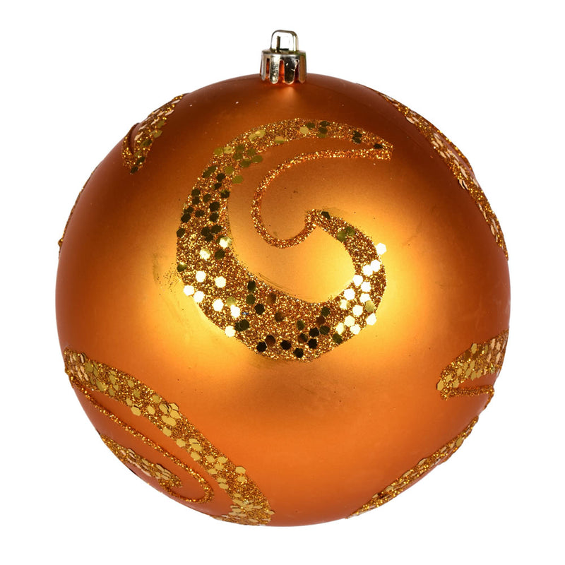 4" Matte Sequin Swirl Ornament Pack of 6 (Various Color Options)