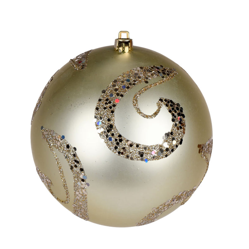 4" Matte Sequin Swirl Ornament Pack of 6 (Various Color Options)