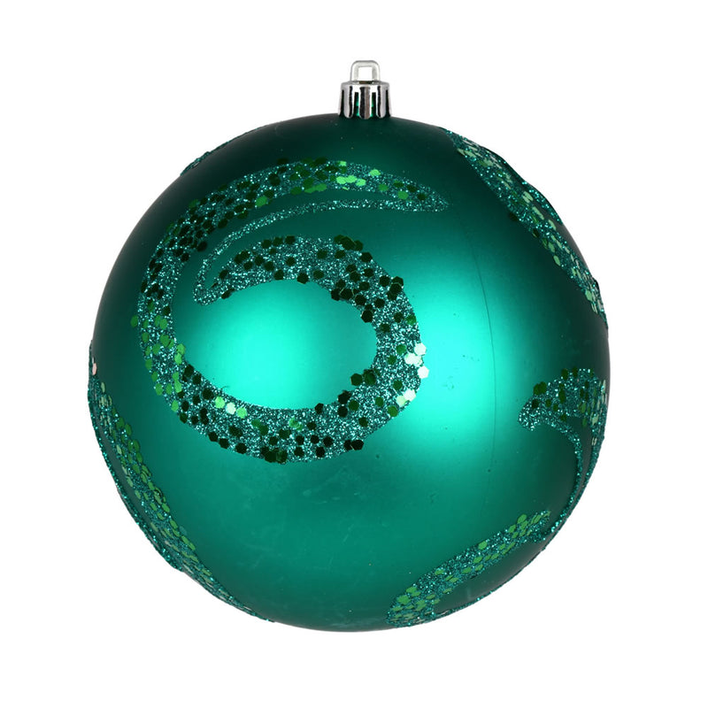 4" Matte Sequin Swirl Ornament Pack of 6 (Various Color Options)