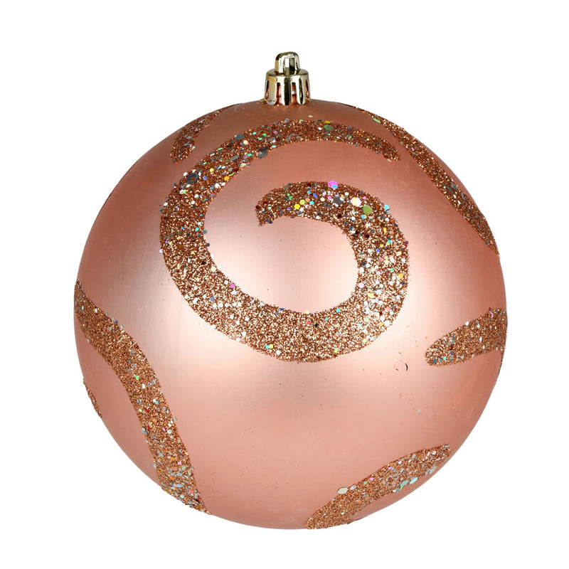 4" Matte Sequin Swirl Ornament Pack of 6 (Various Color Options)