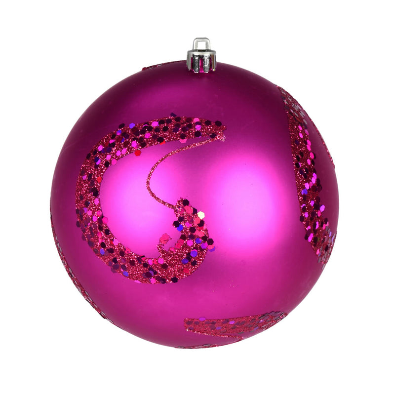 4" Matte Sequin Swirl Ornament Pack of 6 (Various Color Options)