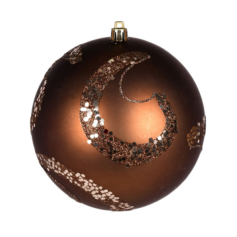 4" Matte Sequin Swirl Ornament Pack of 6 (Various Color Options)