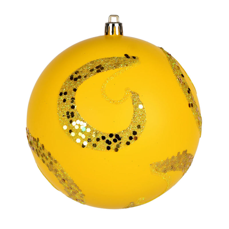 4" Matte Sequin Swirl Ornament Pack of 6 (Various Color Options)