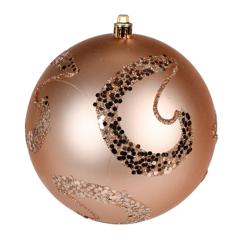 4" Matte Sequin Swirl Ornament Pack of 6 (Various Color Options)