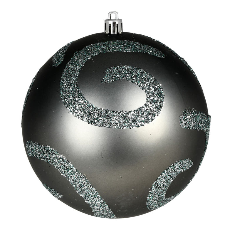 4" Matte Sequin Swirl Ornament Pack of 6 (Various Color Options)