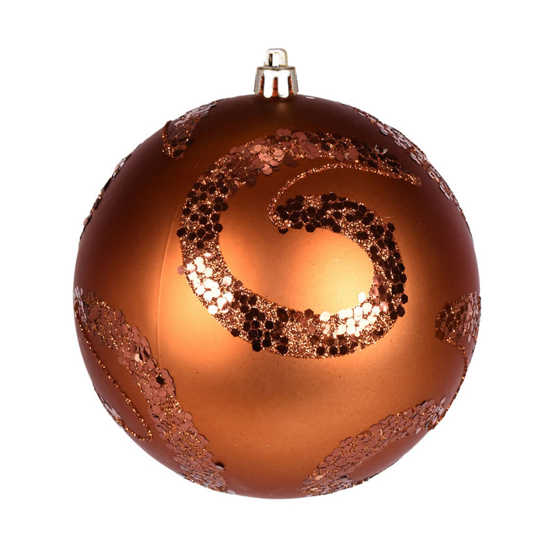 4" Matte Sequin Swirl Ornament Pack of 6 (Various Color Options)