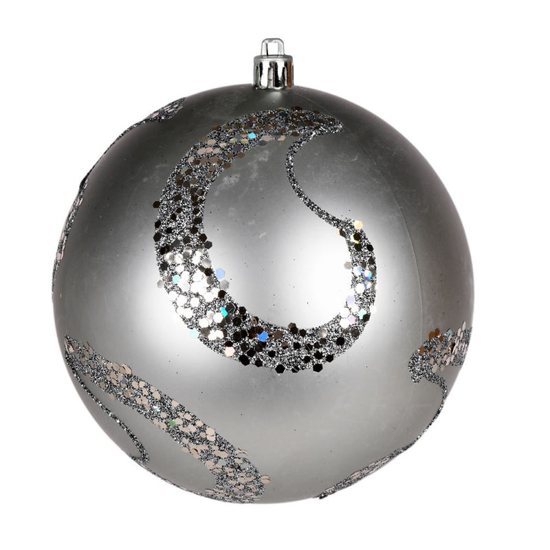 4.75" Matte Sequin Ornaments. Pack of 4 (Various Color Options)