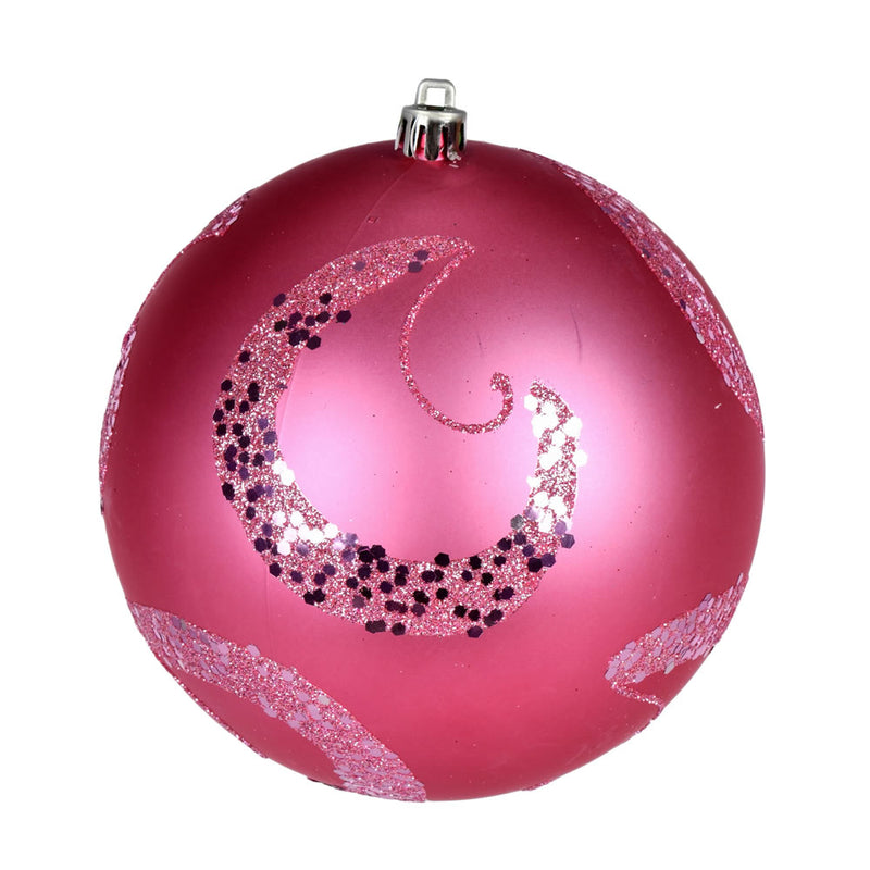 4.75" Matte Sequin Ornaments. Pack of 4 (Various Color Options)