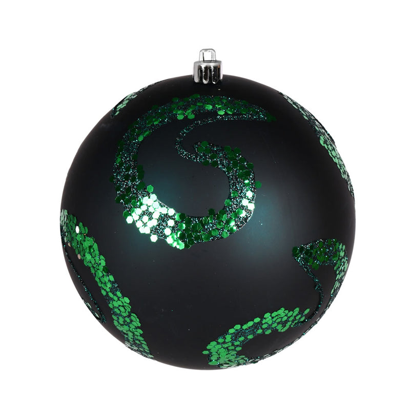 4.75" Matte Sequin Ornaments. Pack of 4 (Various Color Options)