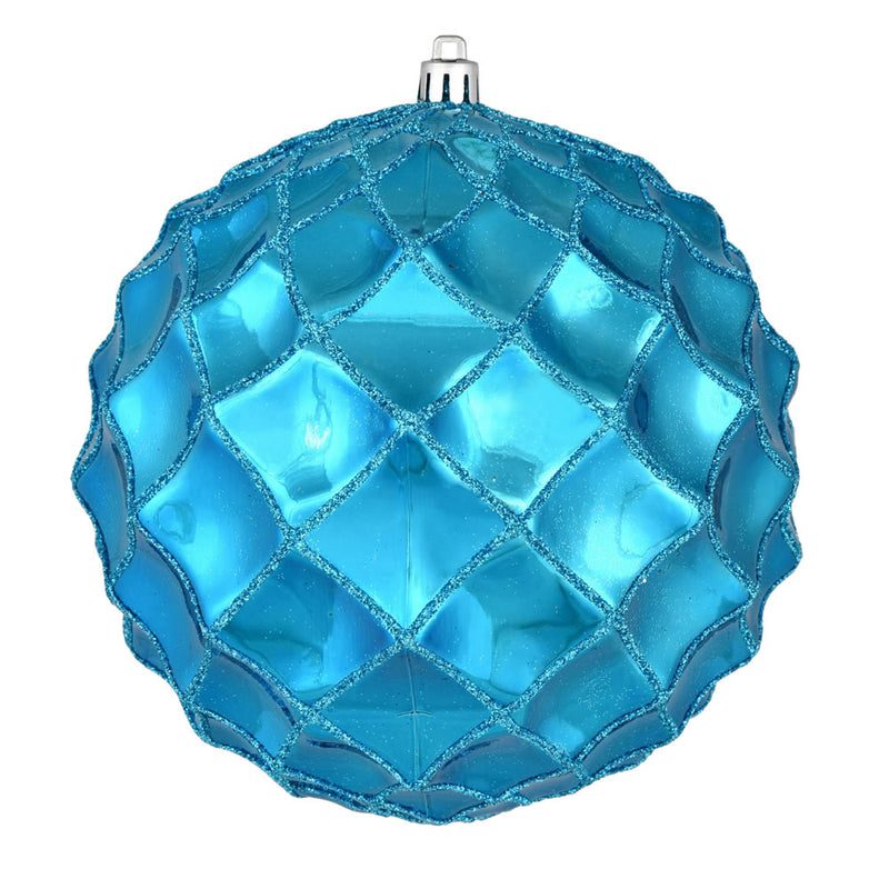 4" Shiny Form Ball Ornaments. Pack of 6 (Various Color Options)