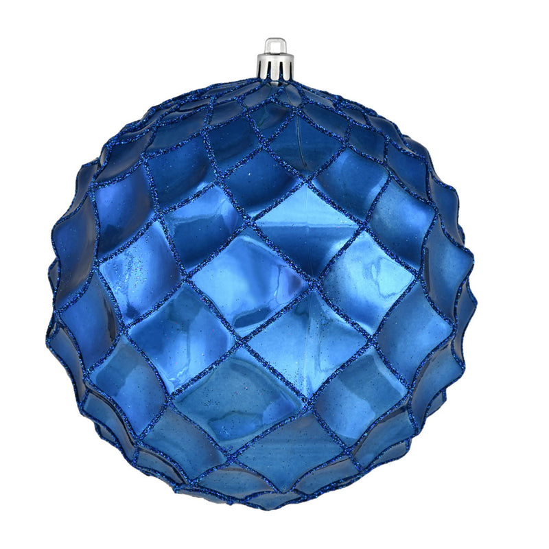 4" Shiny Form Ball Ornaments. Pack of 6 (Various Color Options)