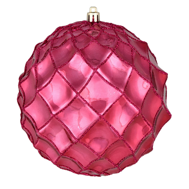 6" Shiny Form Ball Ornaments. Pack of 4 (Various Color Options)