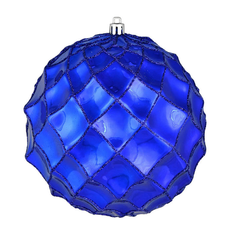 6" Shiny Form Ball Ornaments. Pack of 4 (Various Color Options)