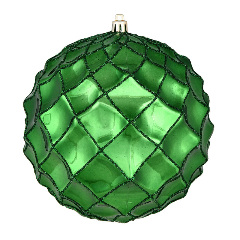 6" Shiny Form Ball Ornaments. Pack of 4 (Various Color Options)